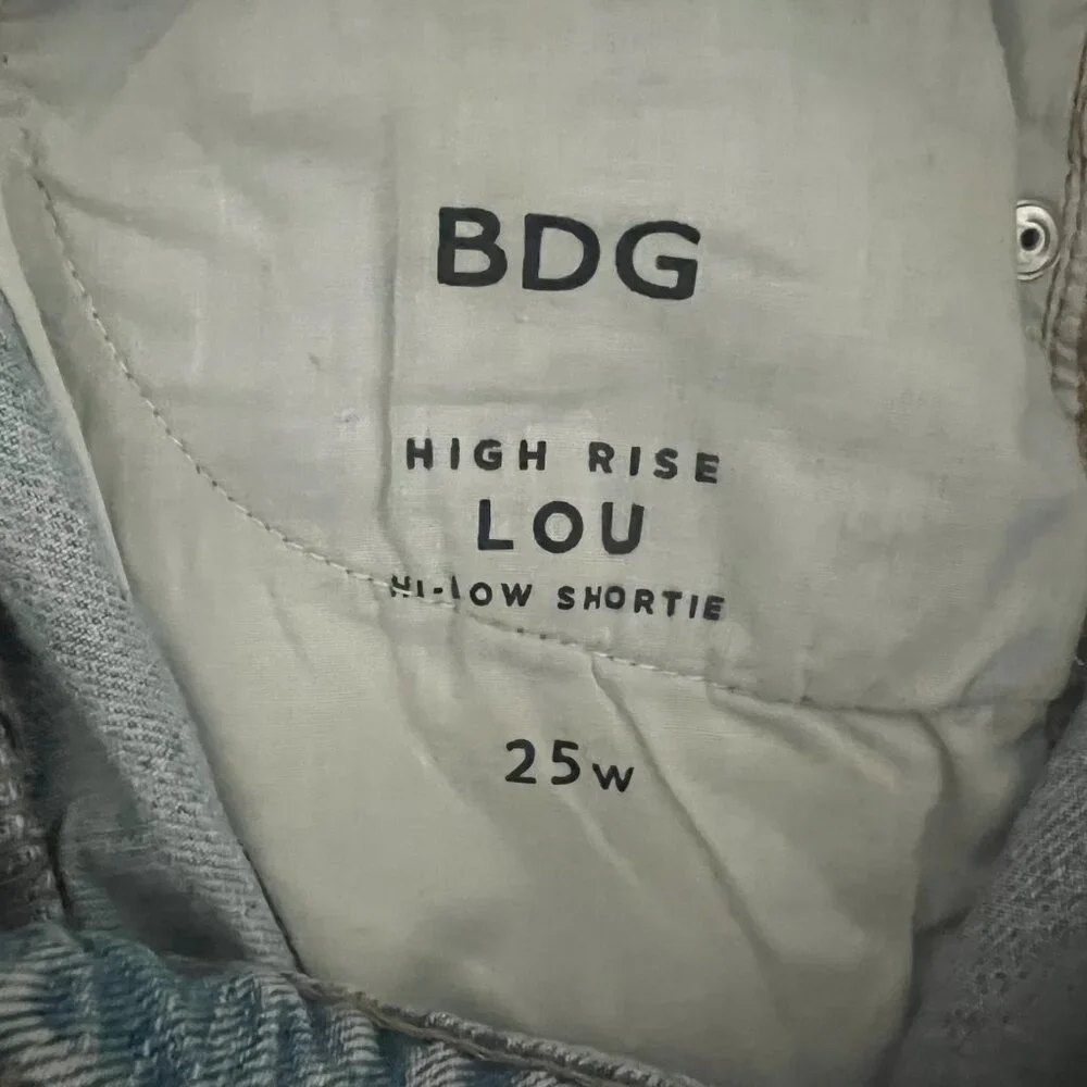 Urban Outfitters Cut Off Jean Shorts | BDG High Rise Lou Hi-Low Denim Shortie - Picture 7 of 8